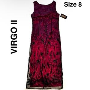 Virgo Maxi Floral Dress Prom Wedding Cocktail Formal Sheer Embroidery ♥️